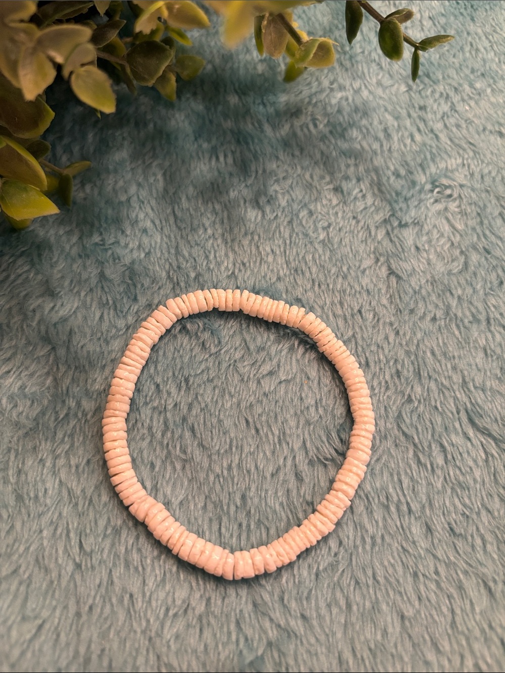 Pink Heishi Disk Bead Stretch Bracelet